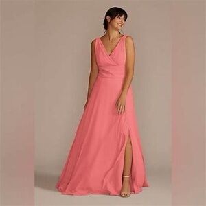 David’s Bridal Marine/Navy Chiffon Dress - Size 18